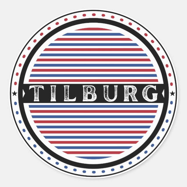 Adesivo Redondo Tilburg City Pride Emblem – Dutch Identity (Frente)