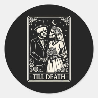 Adesivo Redondo Till Death Skeleton Love Couples Gothic Wedding Br