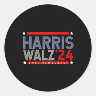 Adesivo Redondo Tim-walz-2024 Eleição Homens Mulheres Valsa 1