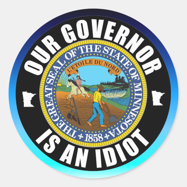 Adesivo Redondo Tim Walz é um idiota (Frente)