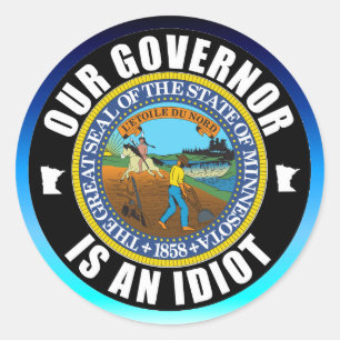 Adesivo Redondo Tim Walz é um idiota