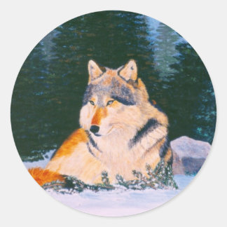 Adesivo Redondo Timber Wolf Sticker