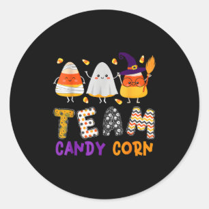 Adesivo Redondo Time Candy Corn Halloween Engraçado Com Mãe De Bru
