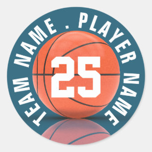 Adesivo Redondo Time de Basquete Personalizado