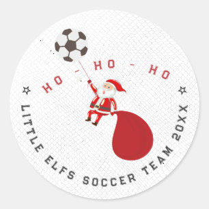 Adesivo Redondo Time de Futebol do Papai Noel Natal