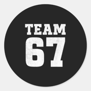 Adesivo Redondo Time Seis Sete 6 7 Meme Engraçado Aura 67 Camiseta