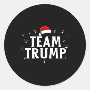 Adesivo Redondo Time Trump Squad Engraçado Xmas Trump de Natal