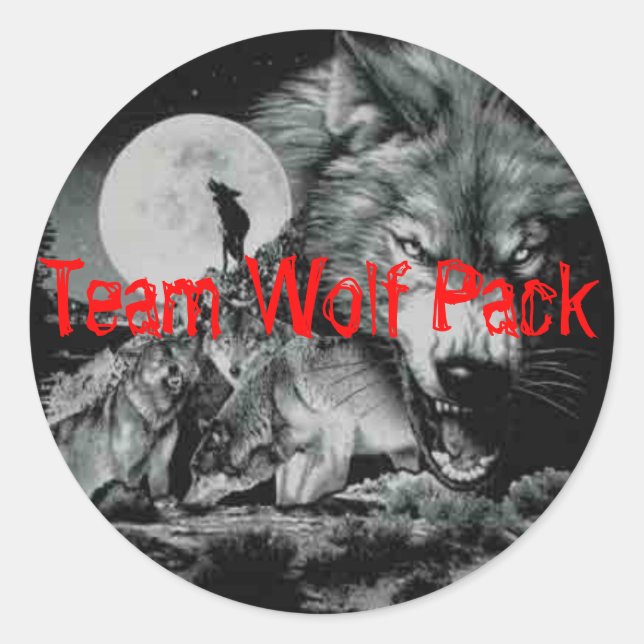 Adesivo Redondo Time Wolf Pack (Frente)