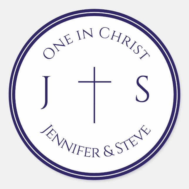 Adesivo Redondo Timeless Catholic Monogrammed (Frente)