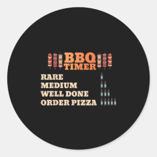 Adesivo Redondo Timer Engraçado Barbecue Grill Mestre Griling Dri