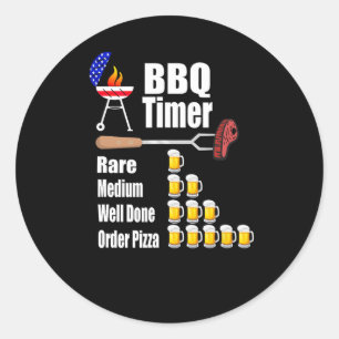 Adesivo Redondo Timer Engraçado de Churrasco - Presente de Grill G
