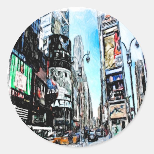 Adesivo Redondo Times Square (Frente)