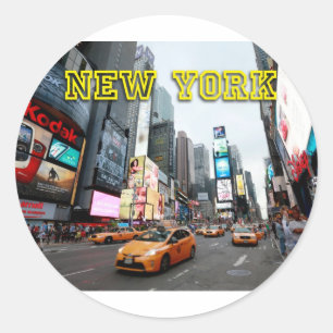 Adesivo Redondo Times Square Nova Iorque USA