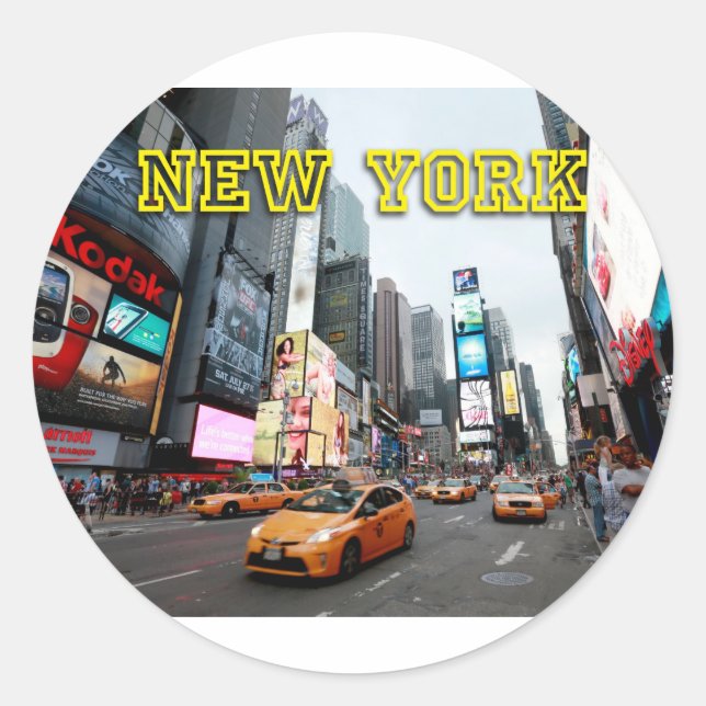 Adesivo Redondo Times Square Nova Iorque USA (Frente)