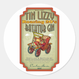 Adesivo Redondo Tin Lizzy Bathtub Gin