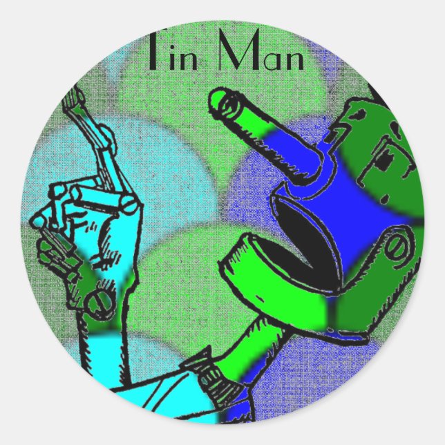 Adesivo Redondo Tin Man Sticker (Frente)