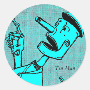 Adesivo Redondo Tin Man Stickers