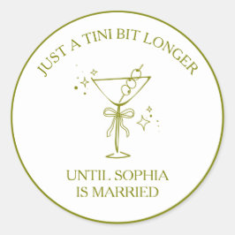 Adesivo Redondo "Tini Bit Longer" Azeitona de Dirty Martini Desped