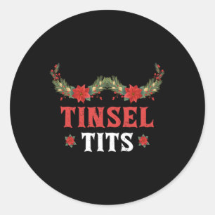 Adesivo Redondo Tinsel Jingle Ball Matching Family Xmas