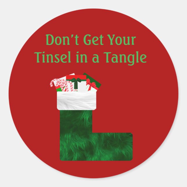 Adesivo Redondo Tinsel Tangled Stickers (Frente)