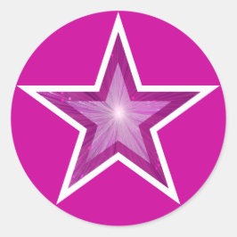 Adesivo Redondo Tinta-cola-rosa-redonda Estrela