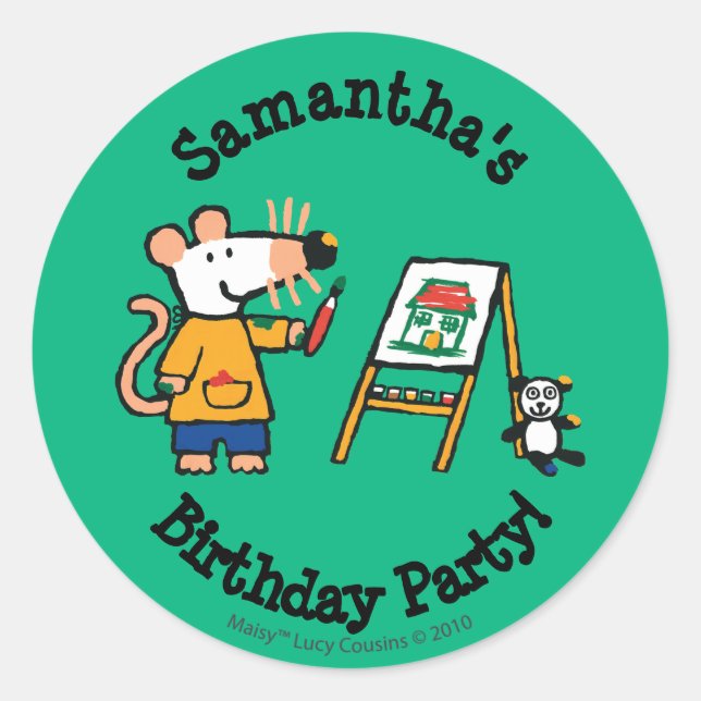 Adesivo Redondo Tinta com Maisy! (Frente)