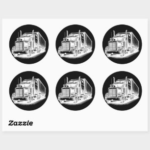 Adesivo Redondo Tinta de arte de caminhoneiro Semi Truck diesel