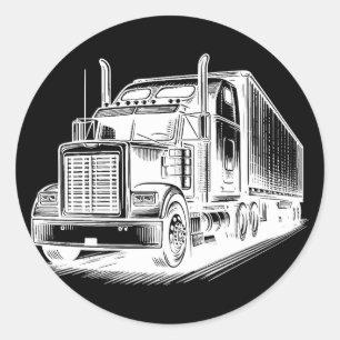 Adesivo Redondo Tinta de arte de caminhoneiro Semi Truck diesel