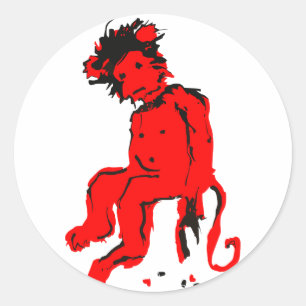 Adesivo Redondo tinta de macaco emo