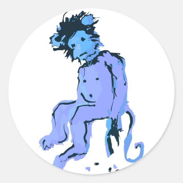 Adesivo Redondo tinta de macaco emo (Frente)