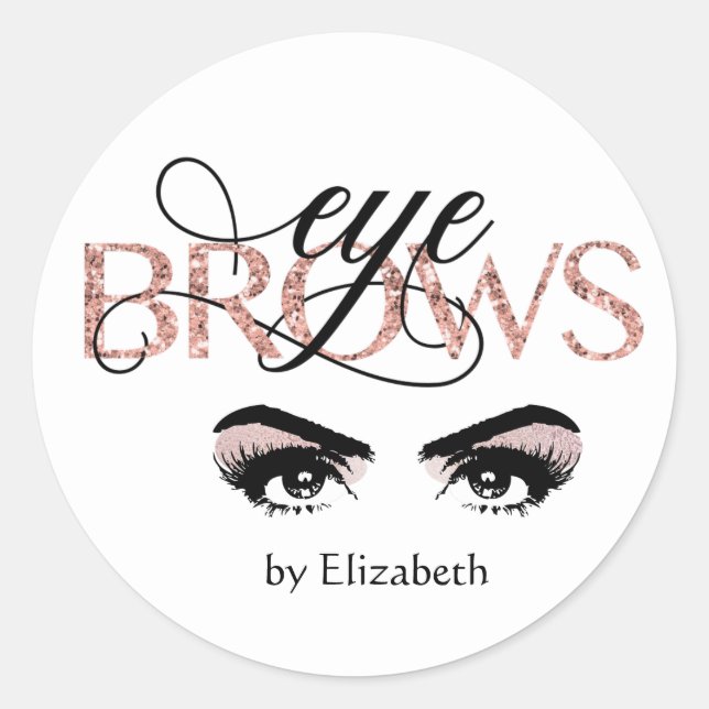 Adesivo Redondo Tinta de Sobrancelha Rose Gold MicroBlading Thread (Frente)