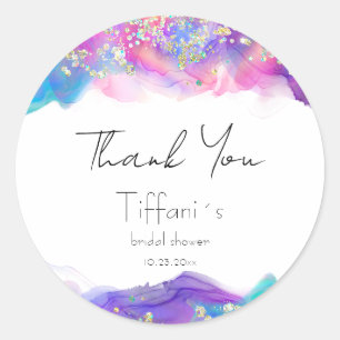 Adesivo Redondo Tinta divertida com Chá de panela brilhante