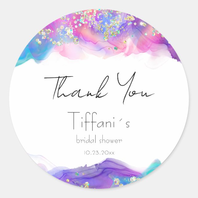 Adesivo Redondo Tinta divertida com Chá de panela brilhante (Frente)