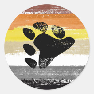 Adesivo Redondo Tinta do Orgulho de Urso