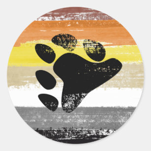 Adesivo Redondo Tinta do Orgulho de Urso