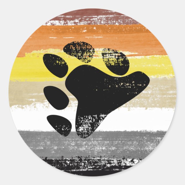 Adesivo Redondo Tinta do Orgulho de Urso (Frente)