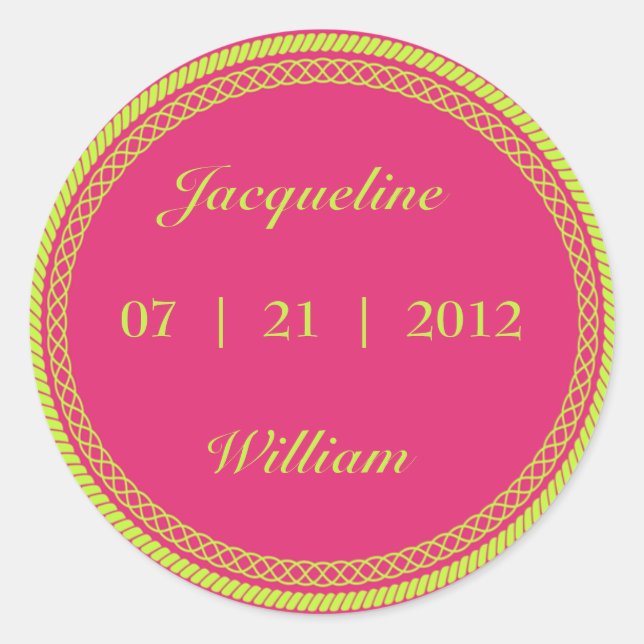 Adesivo Redondo Tinta-Quente e Limão Geen Fluorescente/Rótulos de  (Frente)