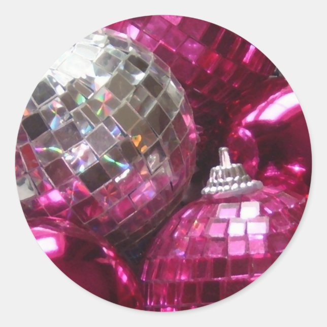 Adesivo Redondo Tinta rosada, vinheta redonda (Frente)