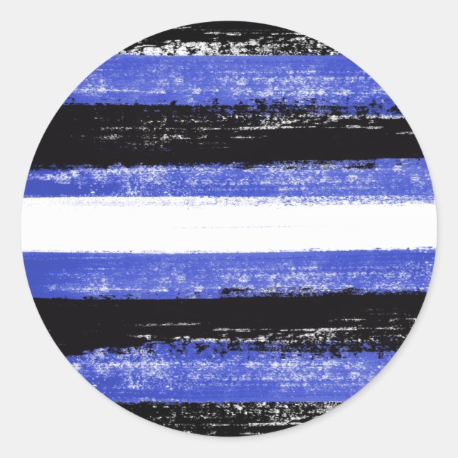 Adesivo Redondo Tintas do Orgulho de Couro (Frente)