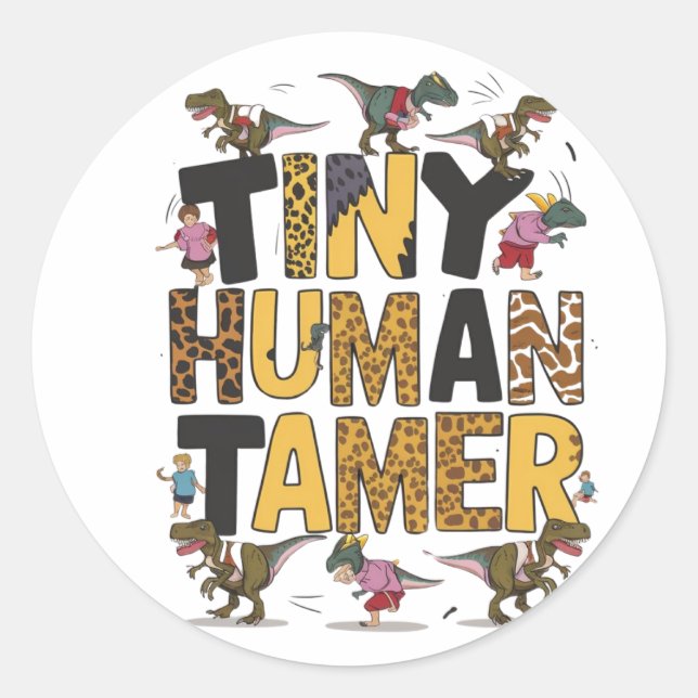 Adesivo Redondo Tiny Human Tamer (Frente)