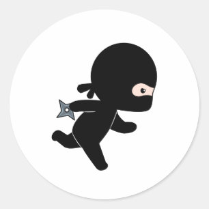 Adesivo Redondo Tiny Ninja Running