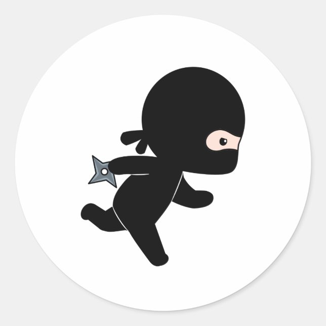 Adesivo Redondo Tiny Ninja Running (Frente)