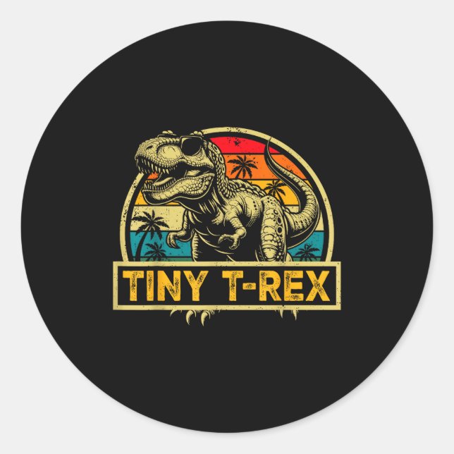 Adesivo Redondo Tiny T-rex T Rex Dinosaur Tiny T-rex Family Matchi (Frente)