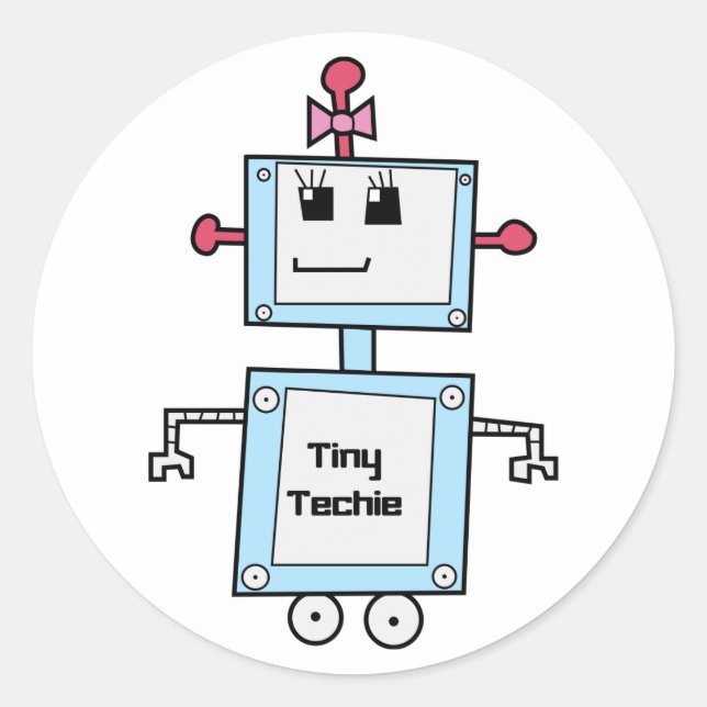 Adesivo Redondo TinyTechie Stickers (Frente)