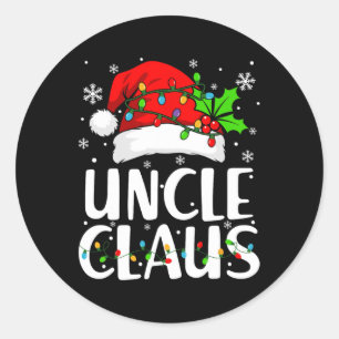 Adesivo Redondo Tio Claus Natal Lights Pajama Family Matchin