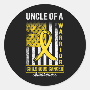Adesivo Redondo Tio De Um Cancer De Infância De Guerreiro Dourado