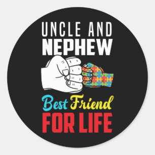 Adesivo Redondo Tio E Sobrinho, Melhor Amigo Do Aut Autista Da Vid