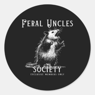 Adesivo Redondo Tio Feral Retro Sociedade Possum Divertido Amantes