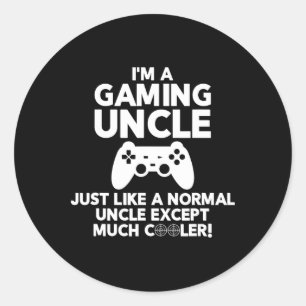 Adesivo Redondo Tio Gamer Funny Jogos Vídeo Camisas