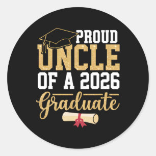 Adesivo Redondo Tio Orgulhoso De Um Graduado Em 2026 Senior Cl De